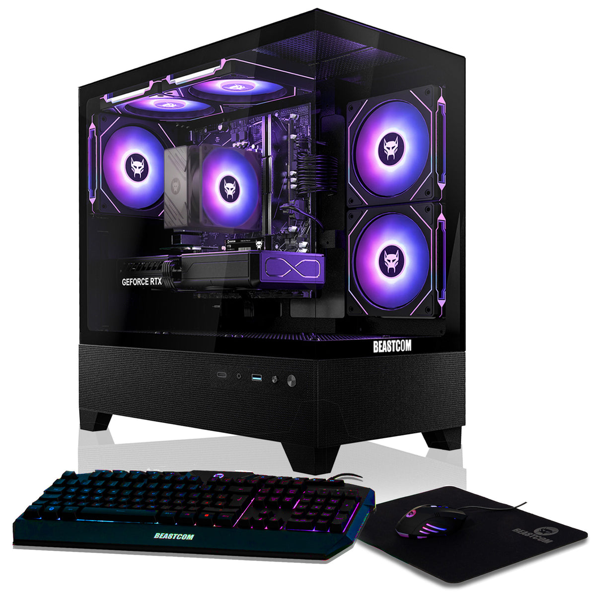 BEASTCOM Q5 | Pro Gaming PC | Intel i7-12700F 12X 4,90GHz 20-Threads | NVIDIA RTX 5060 Ti 8GB | 16GB RAM | 1TB NVMe SSD | 27" LED Monitor + Tastatur-Set | WiFi 5 | Win 11