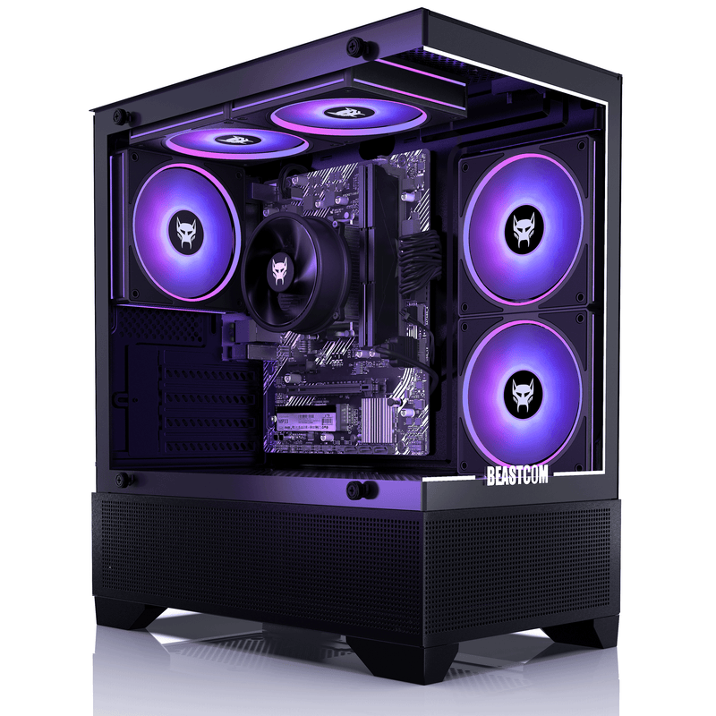 BEASTCOM Q3 | Essential Gaming | 8 Threads Gaming PC | AMD Ryzen 5 4X 4,20GHz | 4K Vega 11 Kern Grafik | 16GB RAM | 512GB SSD | HDMI | WiFi | Windows 11 Pro