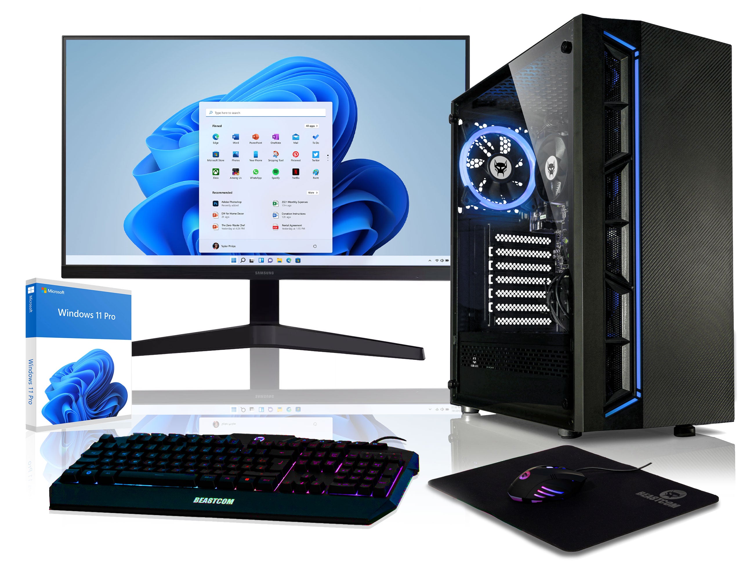 BEASTCOM Q2 | Enterprise | Komplett-Set |Intel i5-12400 6X 4,40Ghz | 8GB RAM | 512GB SSD | 4K Grafik | Monitor LED 24" + Tastatur-Set | Win 11