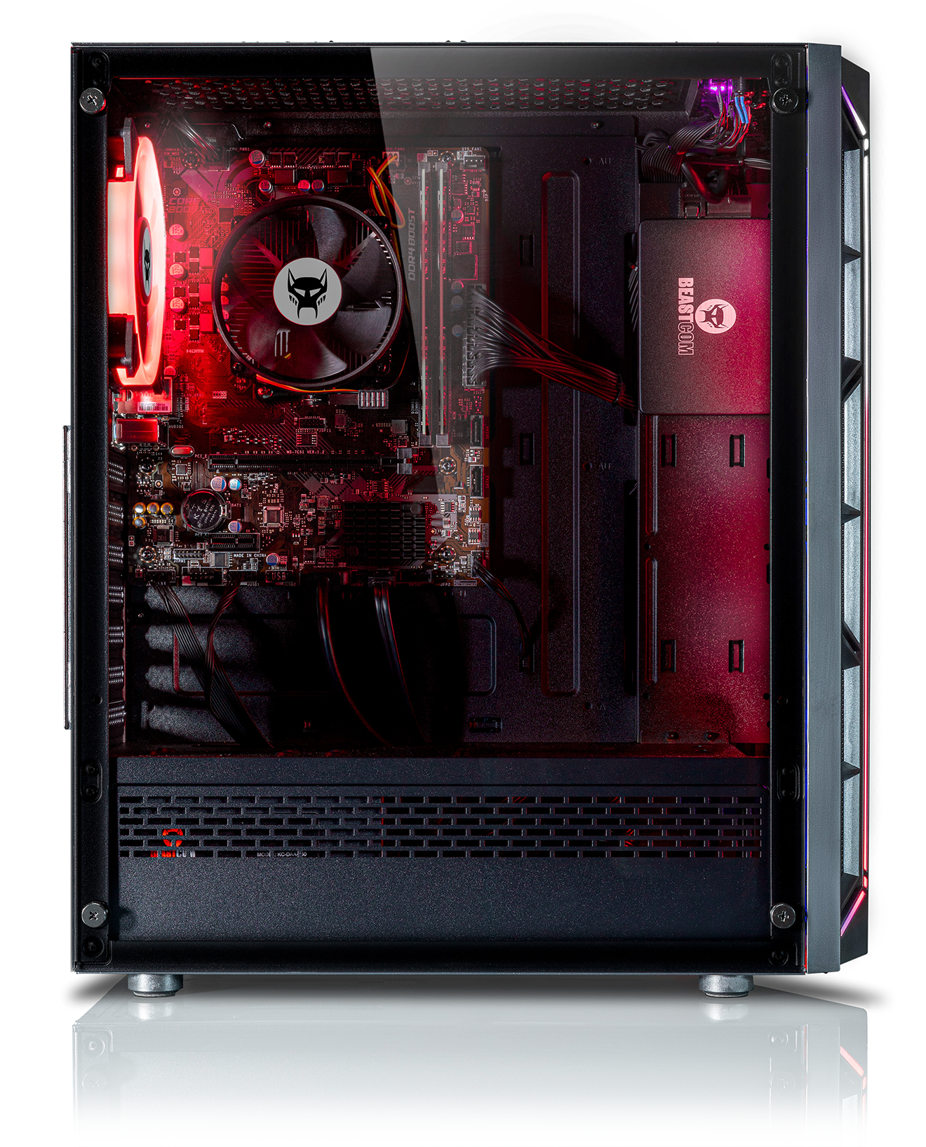 BEASTCOM Q3 | Essential Gaming | 8 Threads Gaming PC | AMD Ryzen 5 4X 4,20GHz | 4K Vega 11 Kern Grafik | 16GB RAM | 512GB SSD | HDMI | WiFi | Windows 11 Pro