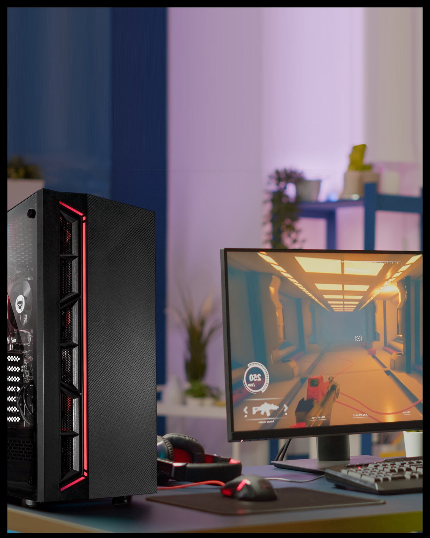 BEASTCOM Q3 | Essential Gaming | 8 Threads Gaming PC | AMD Ryzen 5 4X 4,20GHz | 4K Vega 11 Kern Grafik | 16GB RAM | 512GB SSD | HDMI | WiFi | Windows 11 Pro